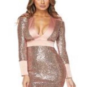 Rose gold sequin dress